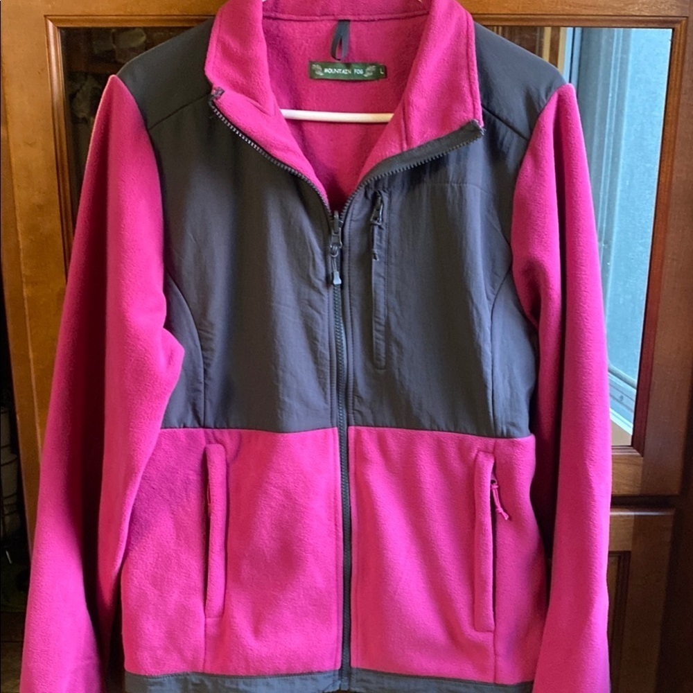 Mountain Fog Pink and Gray Ski Snow Jacket Fleece